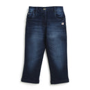 Girls Mid-Waist Blue Denim Jeans