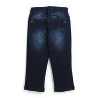 Girls Mid-Waist Blue Denim Jeans