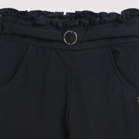 Girls Solid Black Jeggings