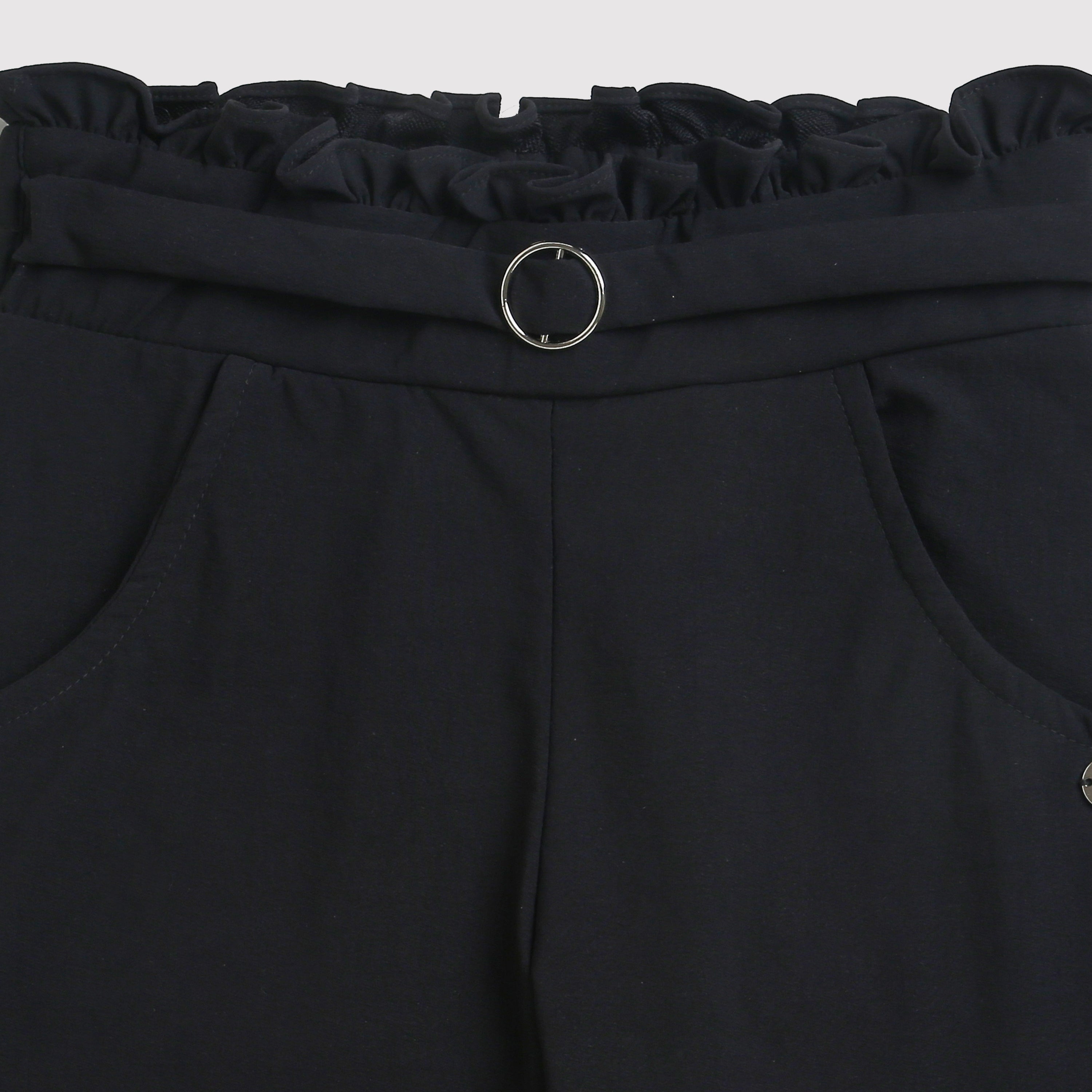 Girls Solid Black Jeggings