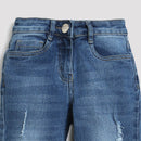 Girls Flared Denim Jeans – Mid Blue