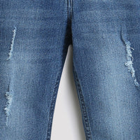 Girls Flared Denim Jeans – Mid Blue