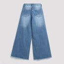 Light Blue Wide Leg Distressed Denim Jeans P1488