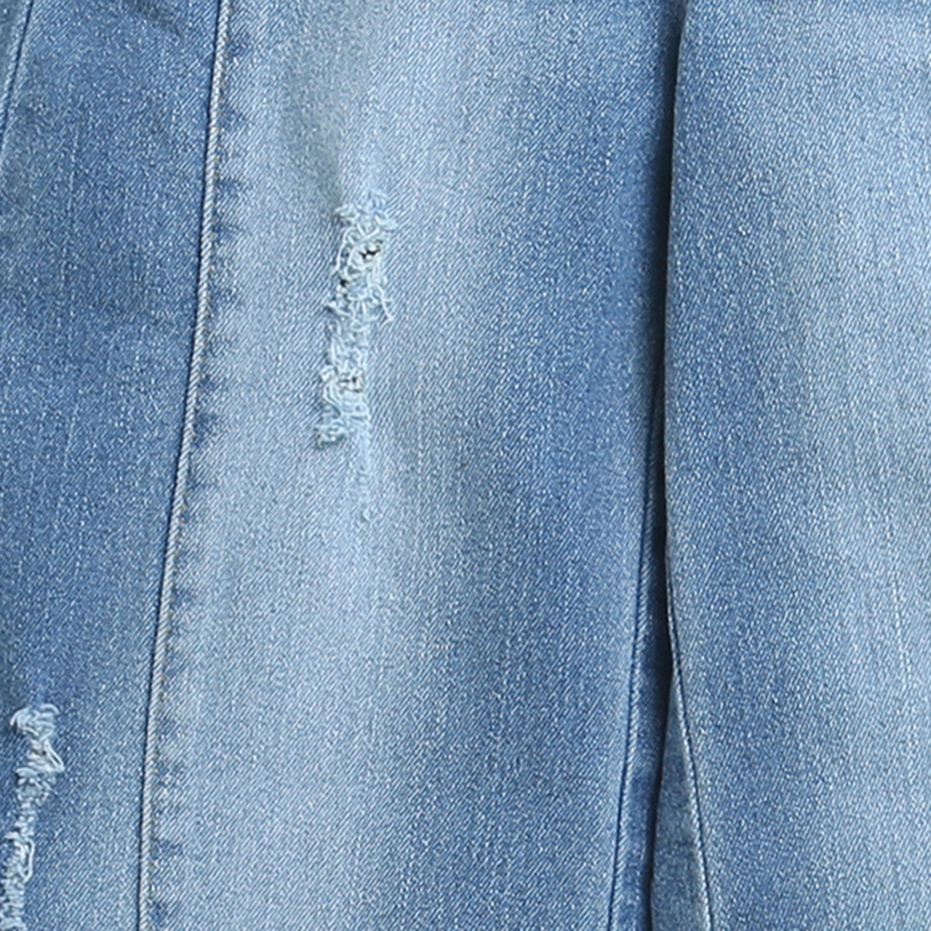 Light Blue Wide Leg Distressed Denim Jeans P1488