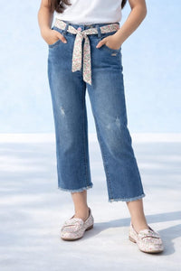 Blue Cropped Straight Fit Jeans P1495