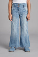 Light Blue Wide Leg Denim Jeans P1498