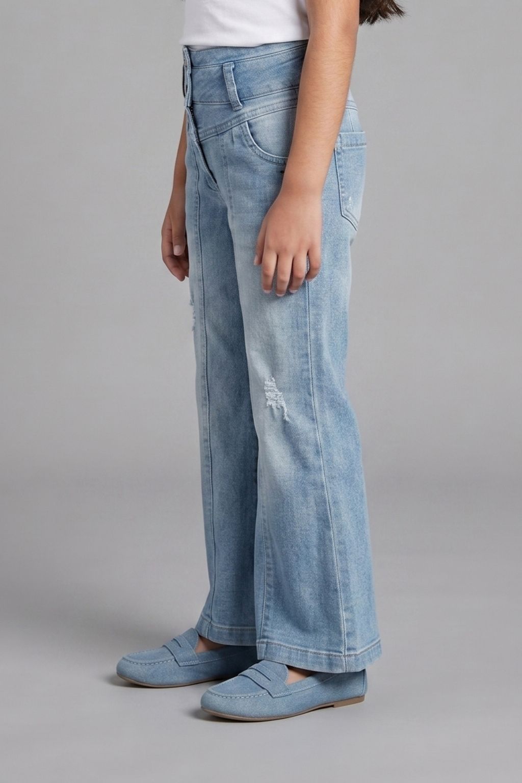Light Blue Wide Leg Denim Jeans P1498