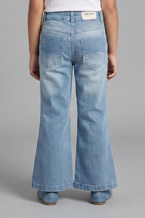 Light Blue Wide Leg Denim Jeans P1498