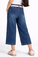 Dark Blue Wide-Leg Denim Jeans P1513