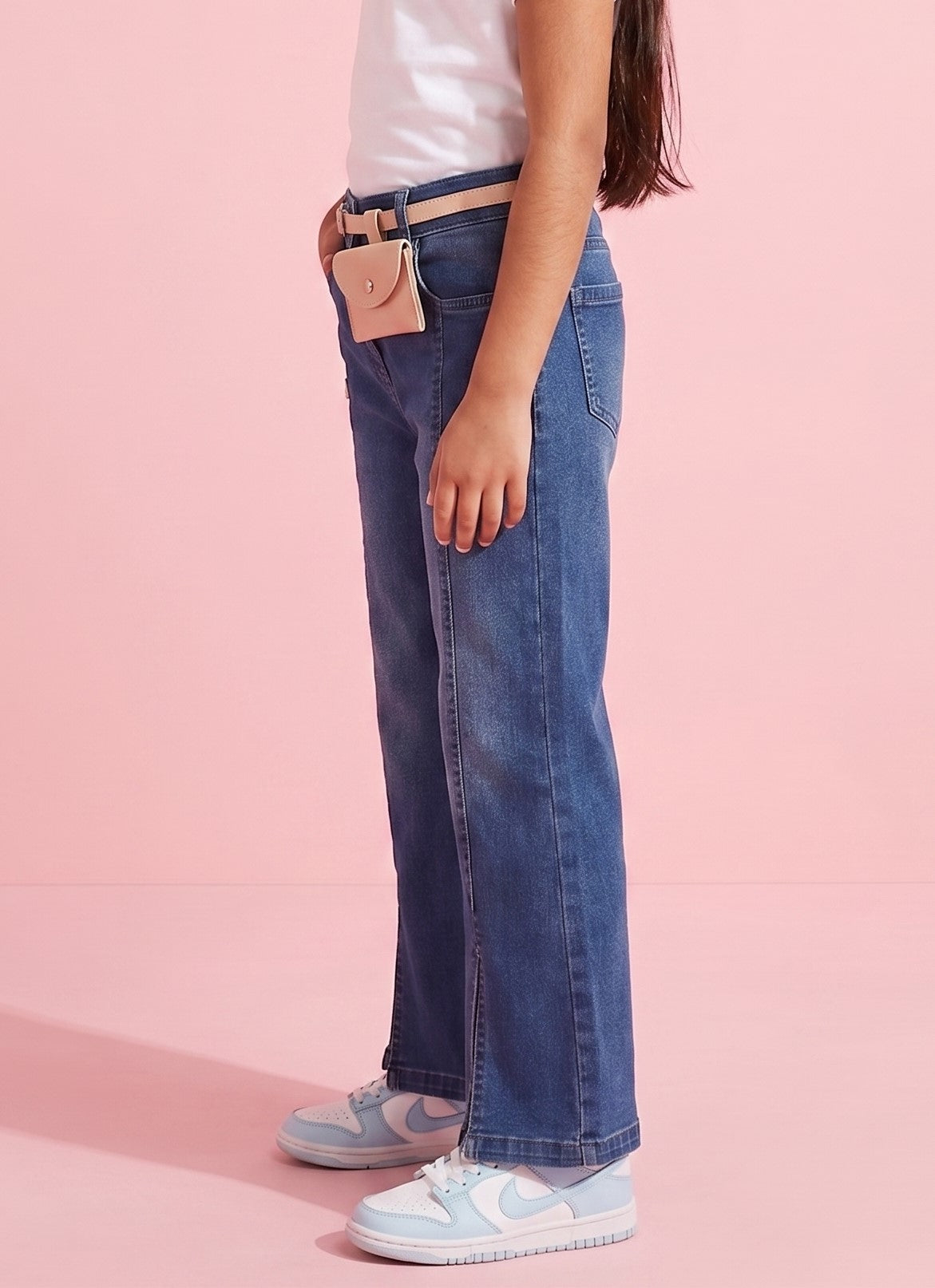 Dark Blue Wide-Leg Denim Jeans P1513