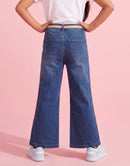 Dark Blue Wide-Leg Denim Jeans P1513