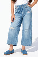 Light Blue Wide-Leg Denim Jeans P1515