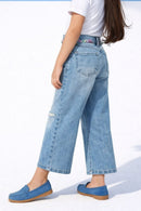 Light Blue Wide-Leg Denim Jeans P1515