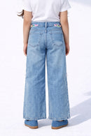 Light Blue Wide-Leg Denim Jeans P1515