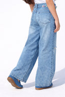 Light Blue Wide-Leg Denim Jeans P1515