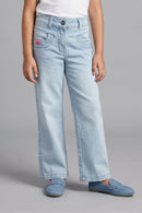 Light Blue Wide Leg Denim Jeans P1528