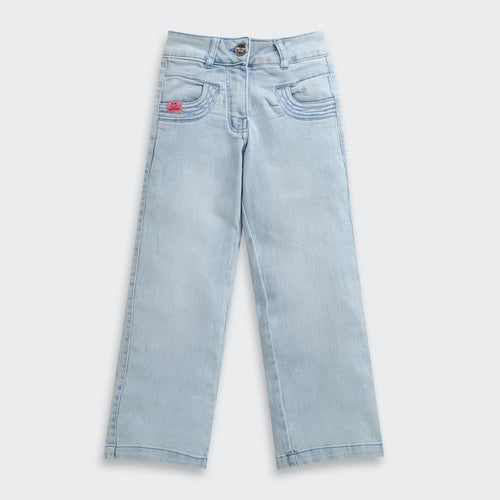 Light Blue Wide Leg Denim Jeans P1528