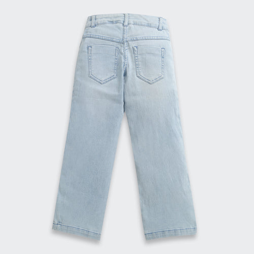 Light Blue Wide Leg Denim Jeans P1528