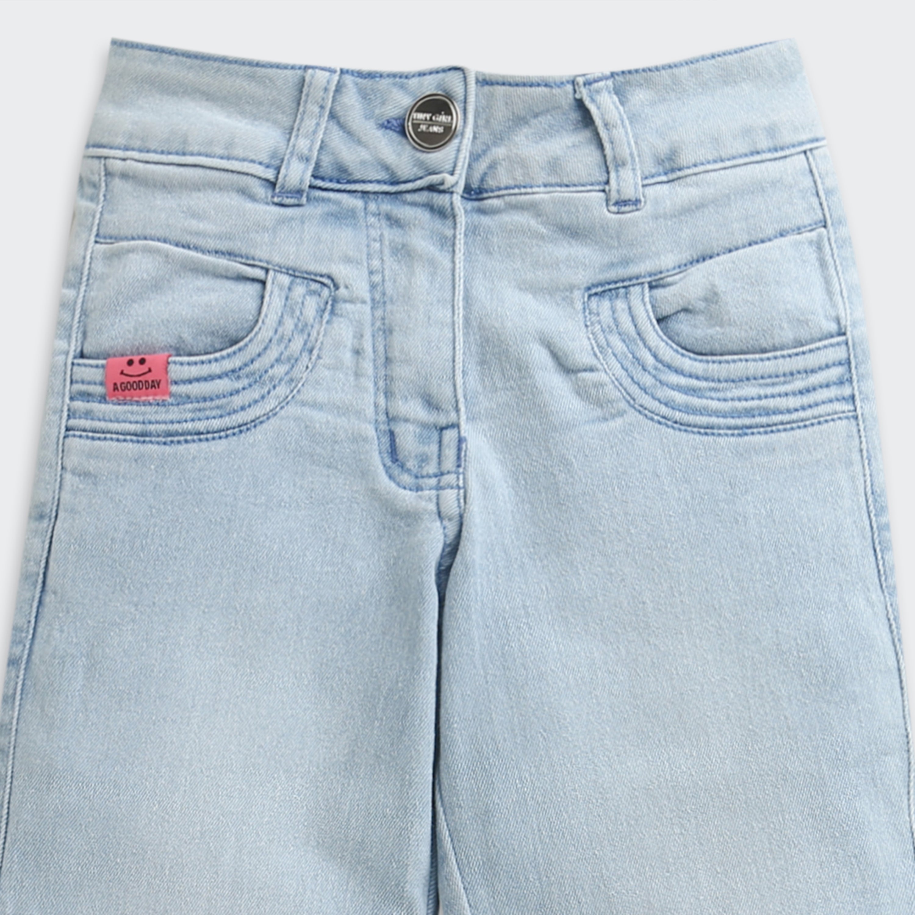 Light Blue Wide Leg Denim Jeans P1528