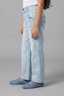 Light Blue Wide Leg Denim Jeans P1528