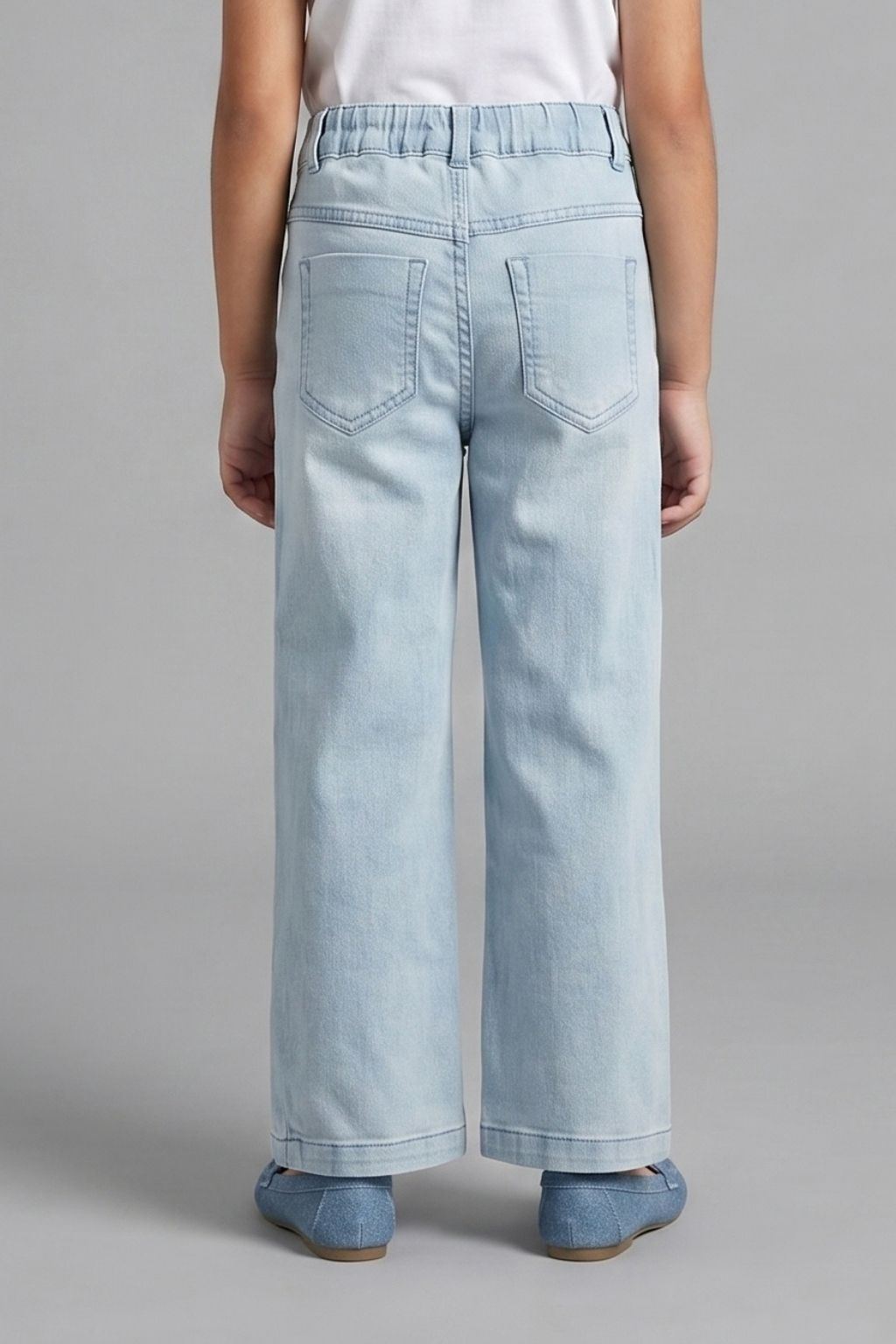 Light Blue Wide Leg Denim Jeans P1528