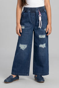 Dark Blue Ripped Relaxed Fit Jeans P1533