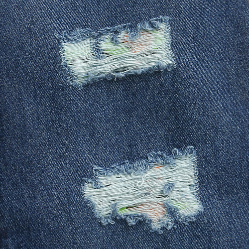 Dark Blue Ripped Relaxed Fit Jeans P1533