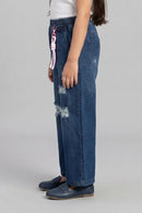 Dark Blue Ripped Relaxed Fit Jeans P1533