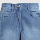 Girls Light Blue Printed Street Style Jeans