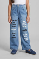 Light Blue Printed Street Style Jeans P1534