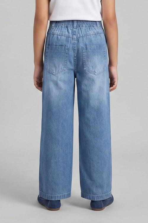 Light Blue Printed Street Style Jeans P1534