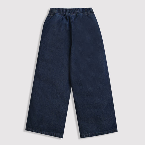 Dark Blue Relaxed Fit Ripped Jeans P1539