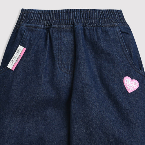 Dark Blue Relaxed Fit Ripped Jeans P1539
