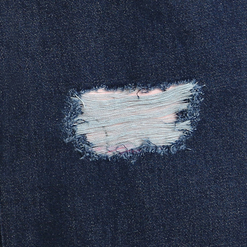 Dark Blue Relaxed Fit Ripped Jeans P1539