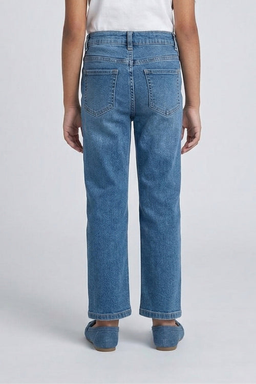 Classic Light Blue Straight-Leg Denim Jeans P1546