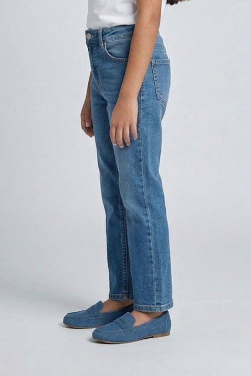 Classic Light Blue Straight-Leg Denim Jeans P1546