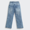 Light Blue Happy Vibes Statement Denim Pant P1551