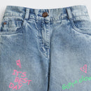 Light Blue Happy Vibes Statement Denim Pant P1551
