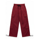 Maroon Wide-Leg Cargo Pants P1562