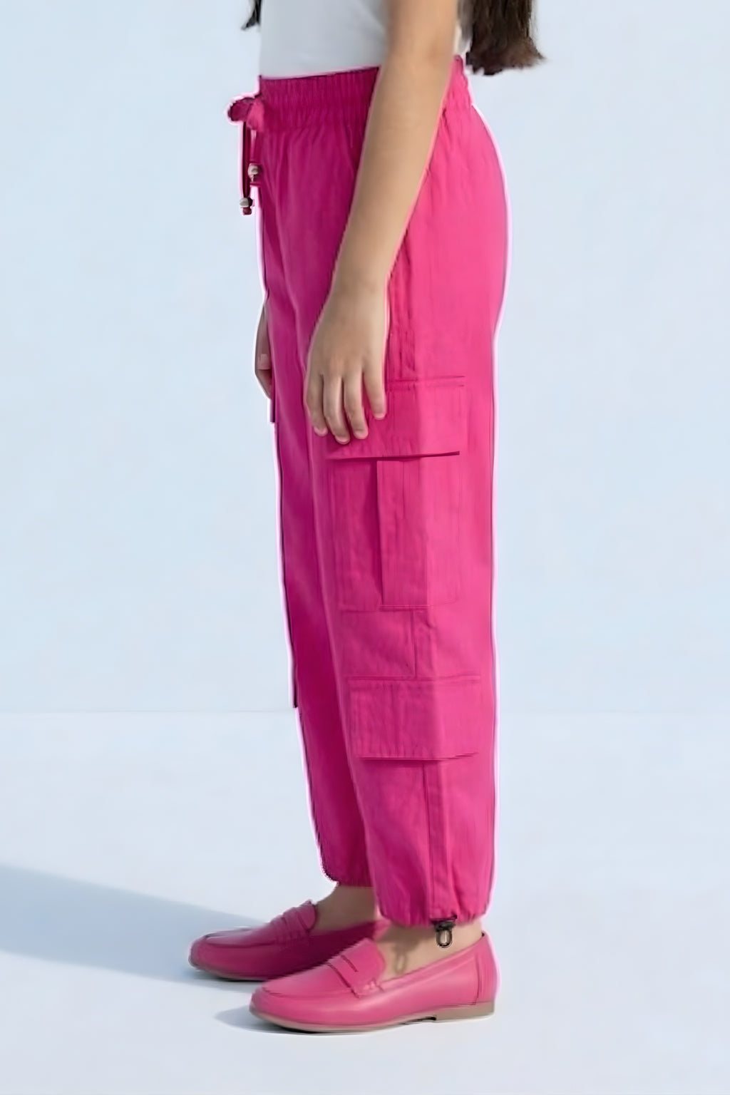 Soild Cargo Wide-Leg Pant with Patch Pocket P1567
