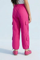 Soild Cargo Wide-Leg Pant with Patch Pocket P1567