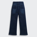 Dark Blue Studded Waist Wide Leg Denim Jeans P1591