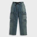 Girls Cargo Denim Jogger Jeans
