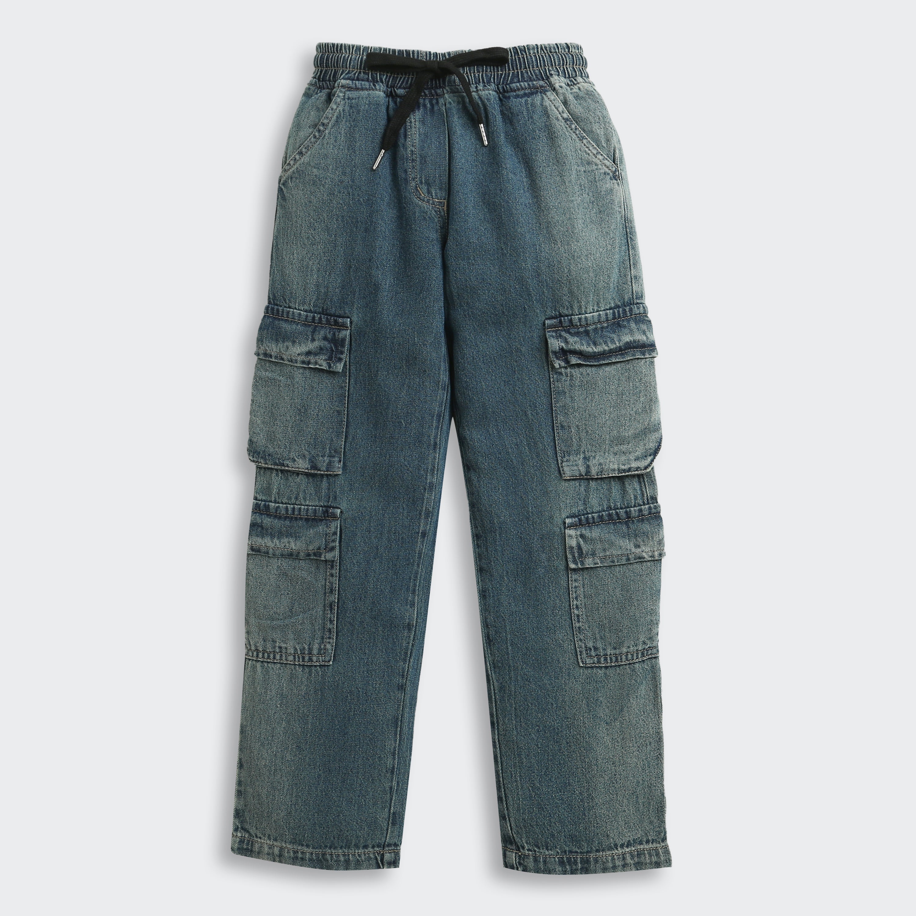 Girls Cargo Denim Jogger Jeans