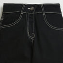 Black Cargo Pants with Contrast Stitching P1596