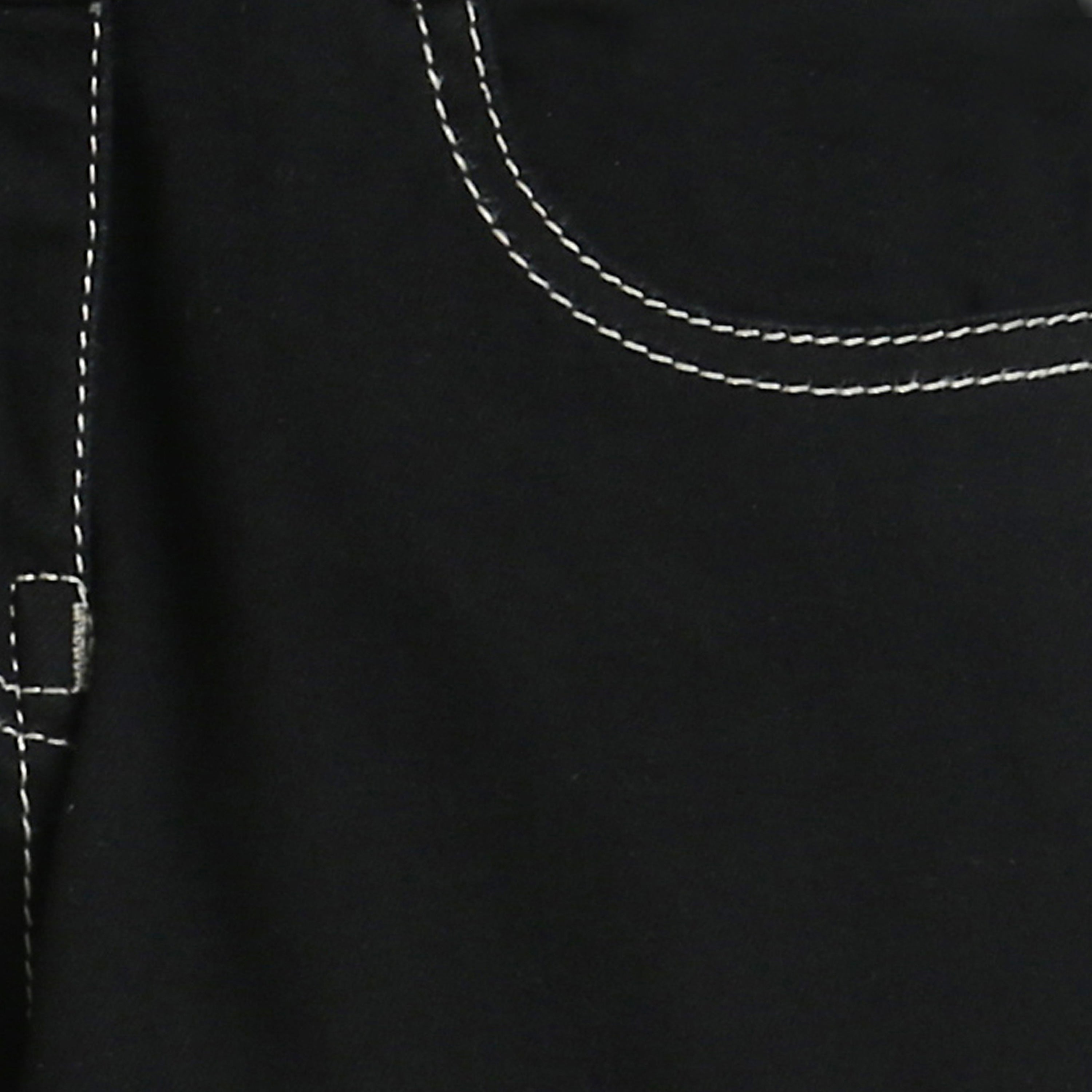 Black Cargo Pants with Contrast Stitching P1596