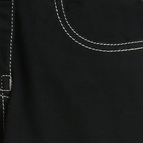 Black Cargo Pants with Contrast Stitching P1596