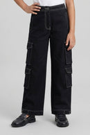 Black Straight Fit Jeans P1597