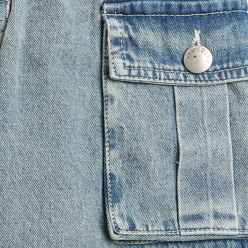Girls Patch Pocket Denim Cargo Jeans P1599