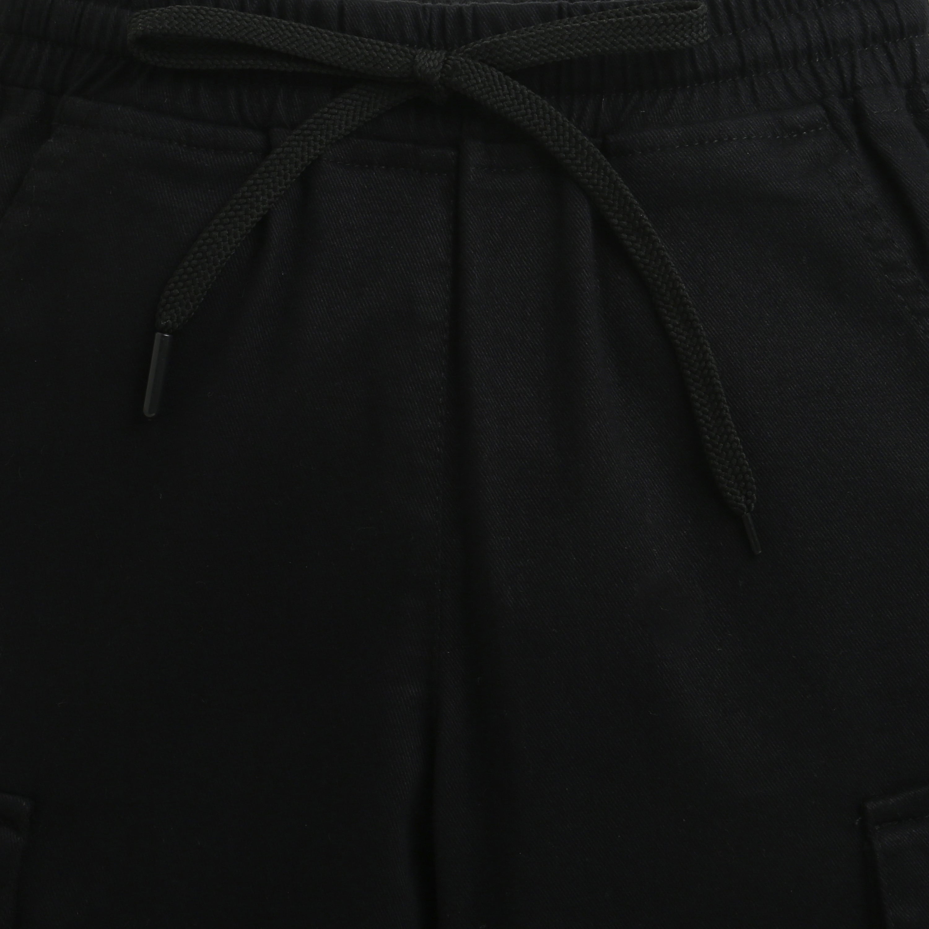 Black Cargo Wide-Leg Pants P1602